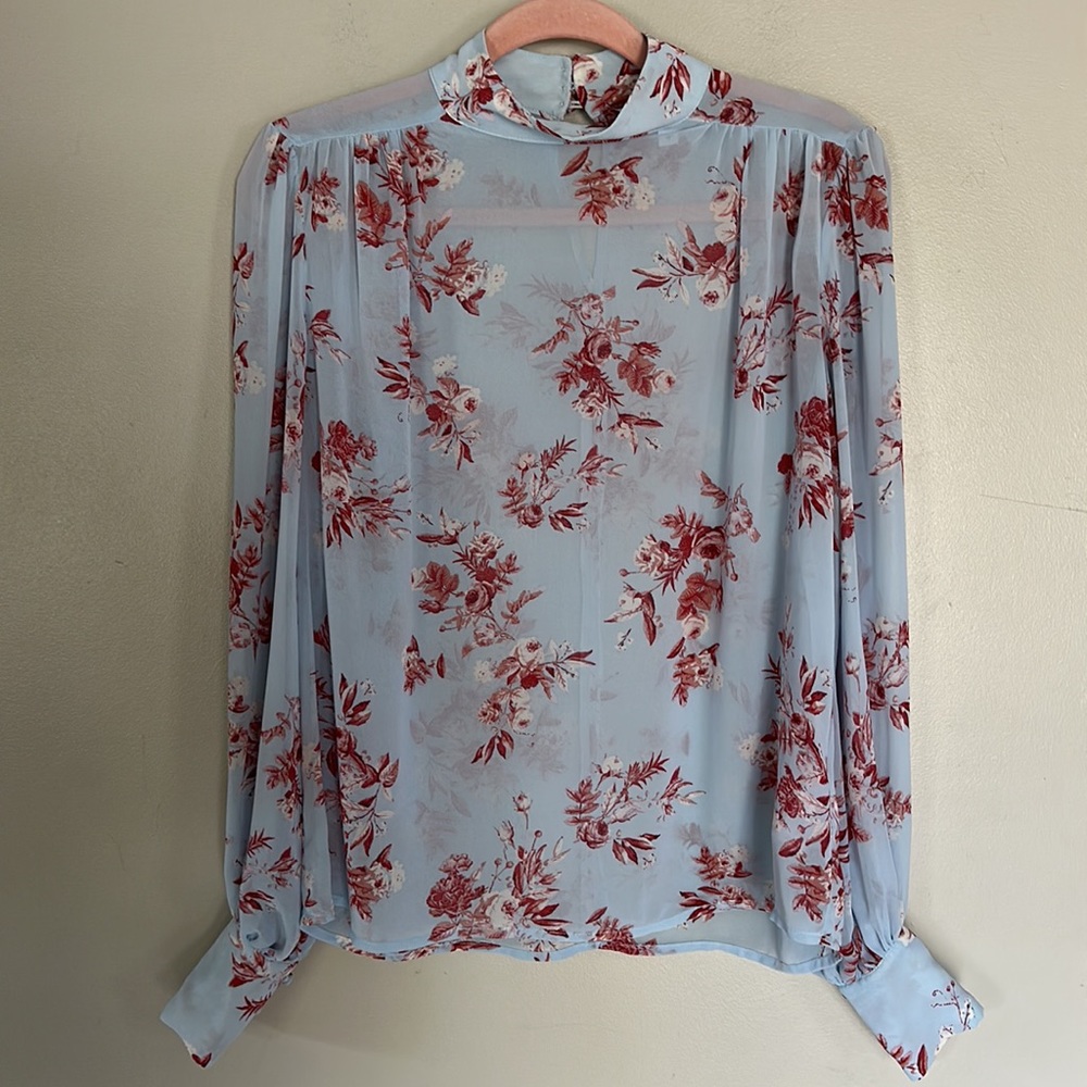 Express Floral Mock Neck Top - XS